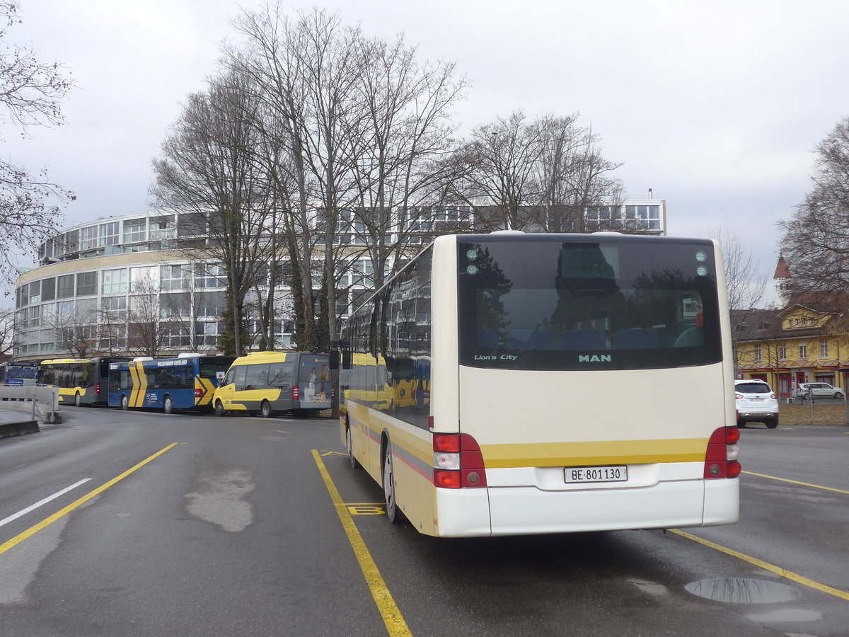 (223'470) - STI Thun - Nr. 130/BE 801'130 - MAN am 9. Februar 2021 bei der Schifflndte Thun