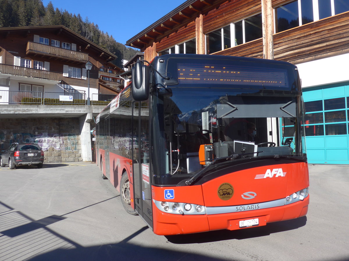 (223'589) - AFA Adelboden - Nr. 91/BE 26'704 - Solaris am 17. Februar 2021 in Adelboden, Busstation