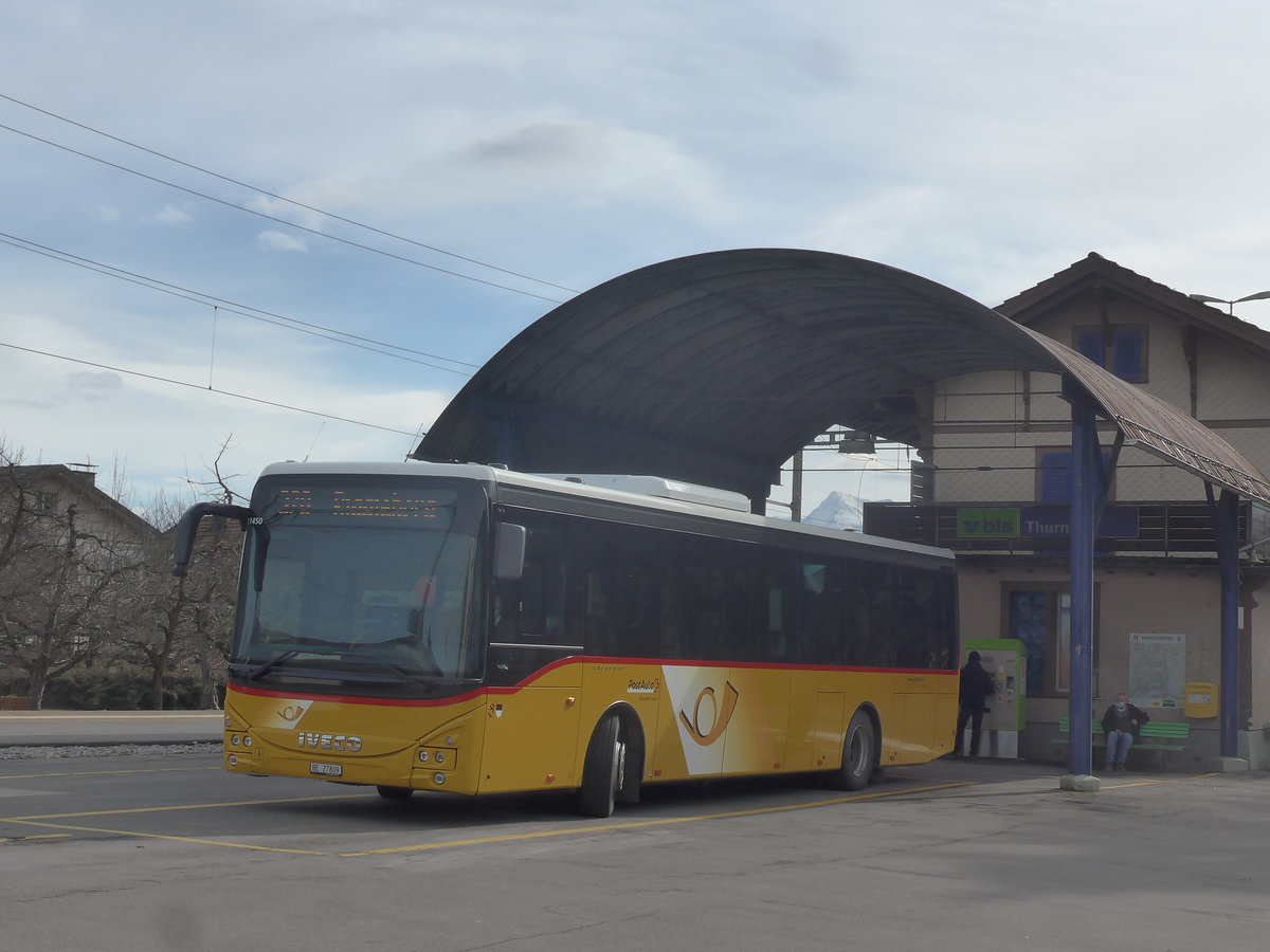 (223'619) - Engeloch, Riggisberg - Nr. 11/BE 27'809 - Iveco am 18. Februar 2021 beim Bahnhof Thurnen