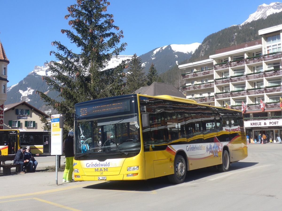 (223'859) - Grindelwaldbus, Grindelwald - Nr. 23/BE 70'397 - MAN am 28. Februar 2021 beim Bahnhof Grindelwald