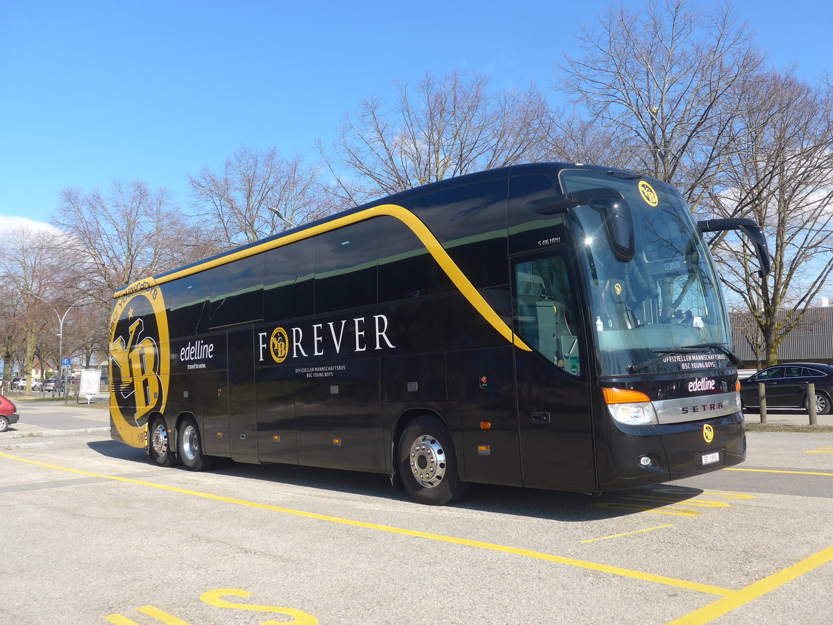 (224'316) - Edelline, Liebefeld - BE 1898 - Setra (ex Nr. 54) am 20. Mrz 2021 in Yverdon, Patinoire
