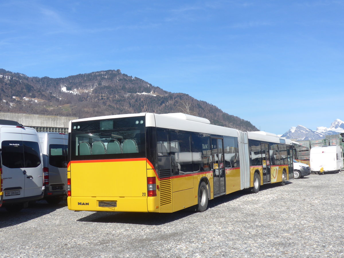 (224'499) - Stuppan, Flims - MAN (ex Steiner, Ortschwaben Nr. 20; ex Steiner, Ortschwaben Nr. 10) am 28. Mrz 2021 in Landquart, Garage Bardill 