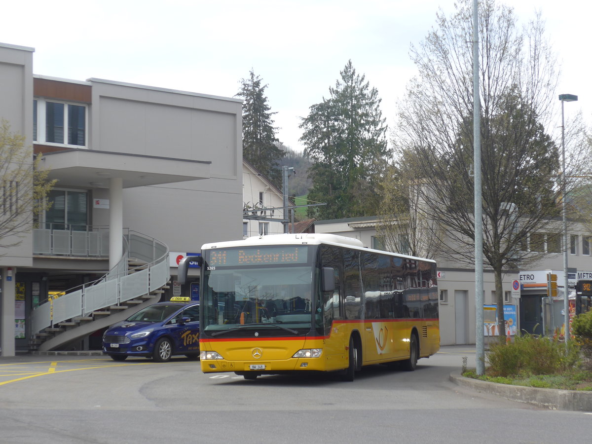 (224'840) - PostAuto Zentralschweiz - Nr. 52/NW 348 - Mercedes (ex Nr. 31; ex Thepra, Stans Nr. 31) am 5. April 2021 beim Bahnhof Stans