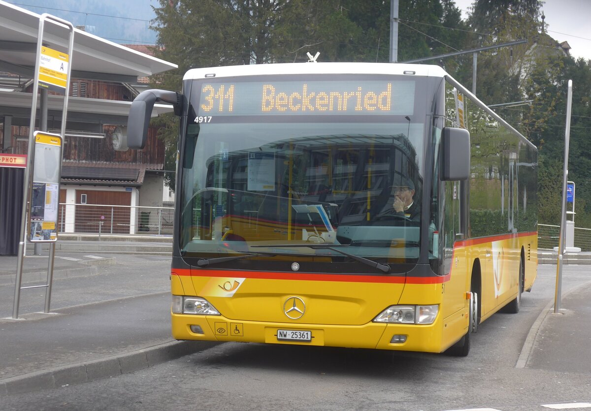 (225'068) - PostAuto Zentralschweiz - Nr. 51/NW 25'361 - Mercedes (ex Nr. 29; ex Thepra, Stans Nr. 29) am 18. April 2021 beim Bahnhof Stans