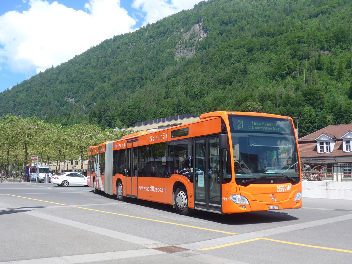 (225'842) - STI Thun - Nr. 171/BE 752'171 - Mercedes am 11. Juni 2021 beim Bahnhof Interlaken Ost