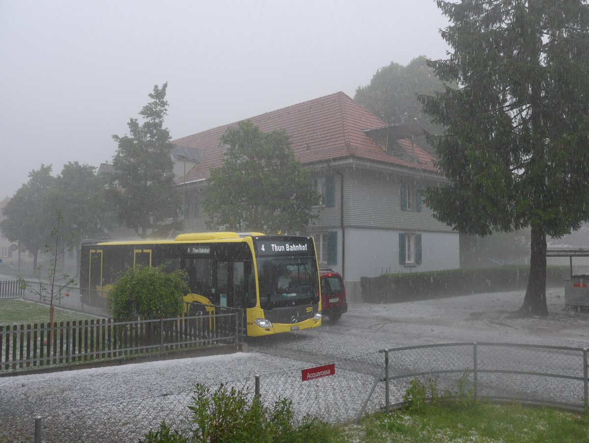 (225'975) - STI Thun - Nr. 404/BE 523'404 - Mercedes am 21. Juni 2021 in Thun-Lerchenfeld, Langestrasse (Hagel in Thun!)