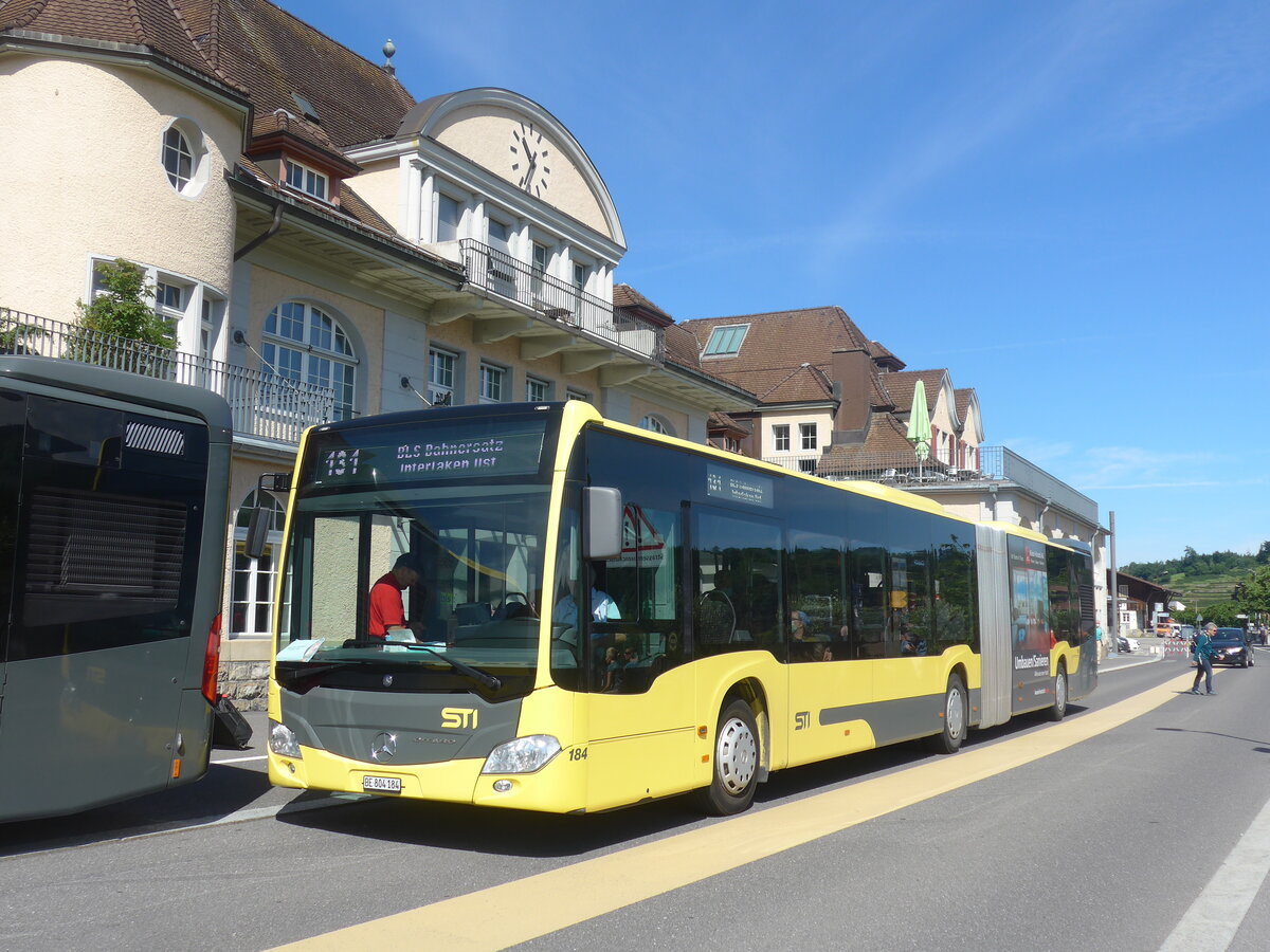 (226'021) - STI Thun - Nr. 184/BE 804'184 - Mercedes am 26. Juni 2021 beim Bahnhof Spiez