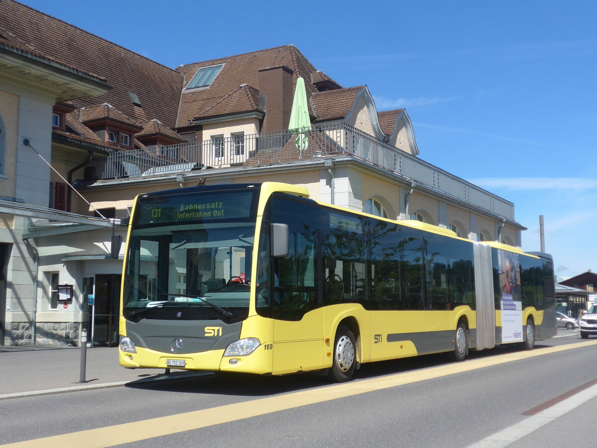 (226'026) - STI Thun - Nr. 169/BE 752'169 - Mercedes am 26. Juni 2021 beim Bahnhof Spiez