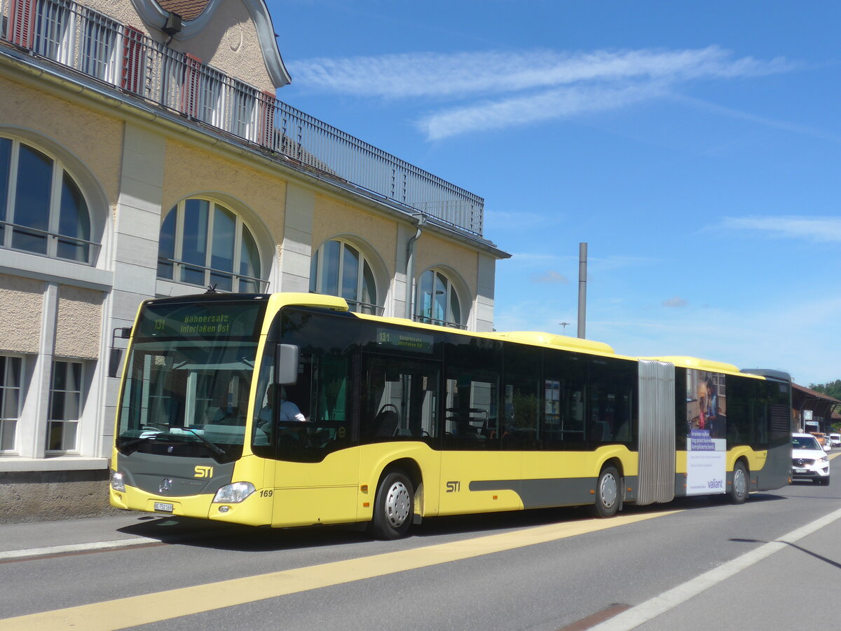 (226'029) - STI Thun - Nr. 169/BE 752'169 - Mercedes am 26. Juni 2021 beim Bahnhof Spiez