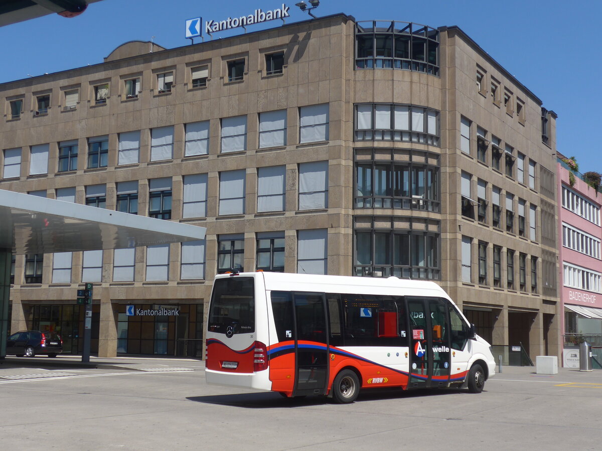 (226'597) - RVBW Wettingen - Nr. 20/AG 226'219 - Mercedes am 19. Juli 2021 beim Bahnhof Baden