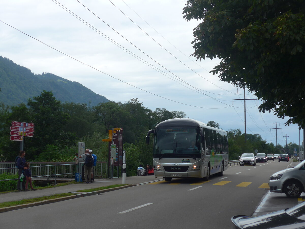 (226'798) - AWA Amden - Nr. 8/SG 39'008 - MAN am 25. Juli 2021 beim Bahnhof Zeigelbrcke