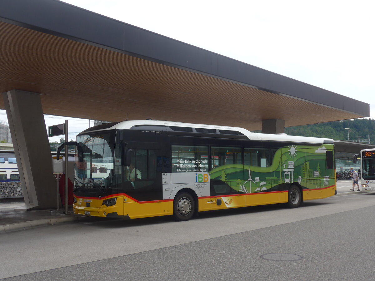 (227'205) - Voegtlin-Meyer, Brugg - AG 381'644 - Scania am 9. August 2021 beim Bahnhof Brugg