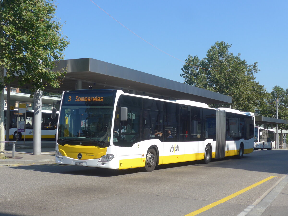 (227'750) - VBSH Schaffhausen - Nr. 15/SH 38'015 - Mercedes am 4. September 2021 beim Bahnhof Schaffhausen