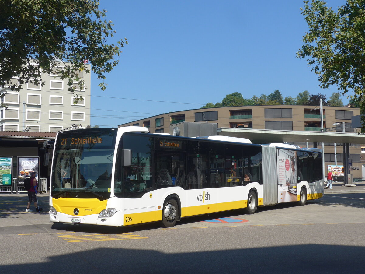 (227'755) - VBSH Schaffhausen - Nr. 206/SH 12'506 - Mercedes am 4. September 2021 beim Bahnhof Schaffhausen