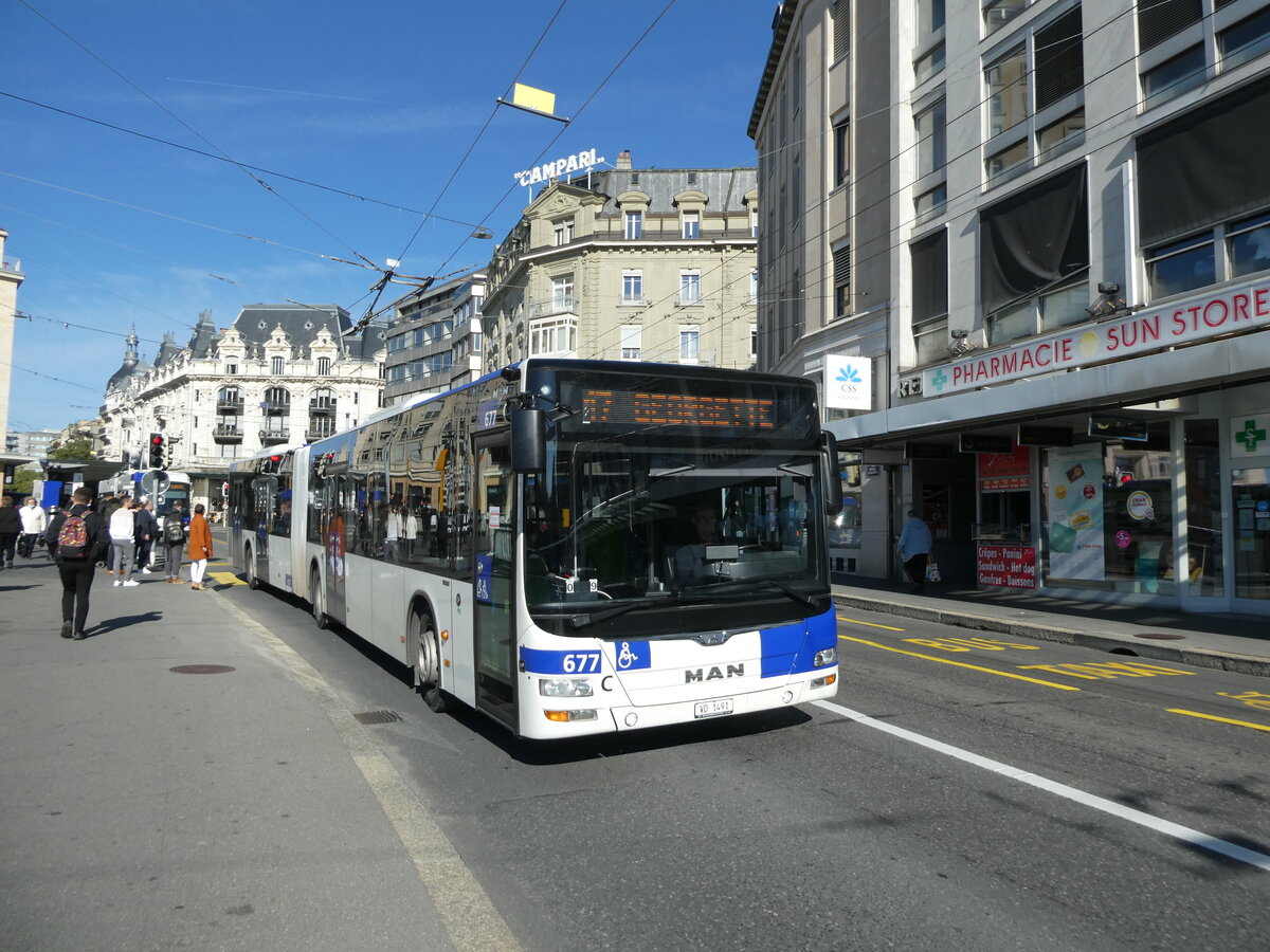 (228'812) - TL Lausanne - Nr. 677/VD 1491 - MAN am 11. Oktober 2021 in Lausanne, Bel-Air