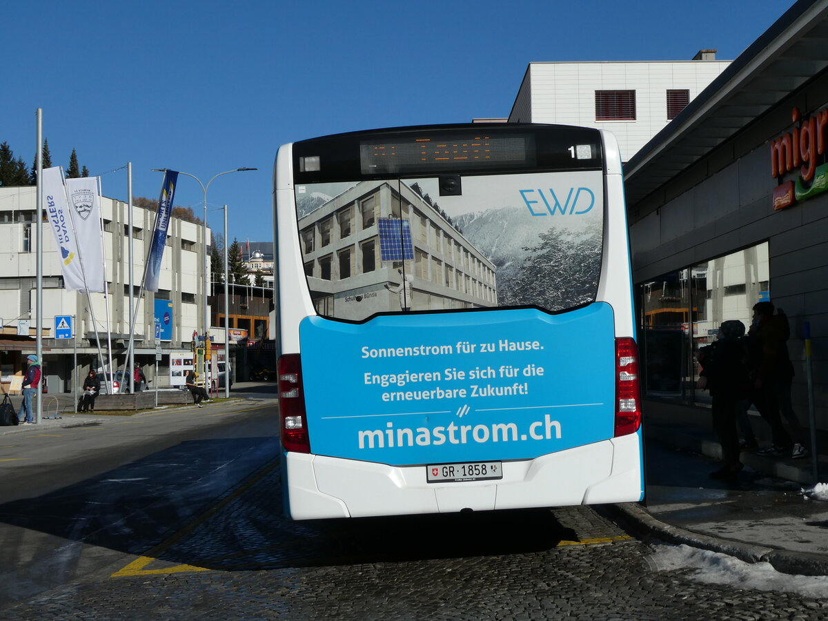 (230'541) - VBD Davos - Nr. 1/GR 1858 - Mercedes am 12. November 2021 beim Bahnhof Davos Dorf