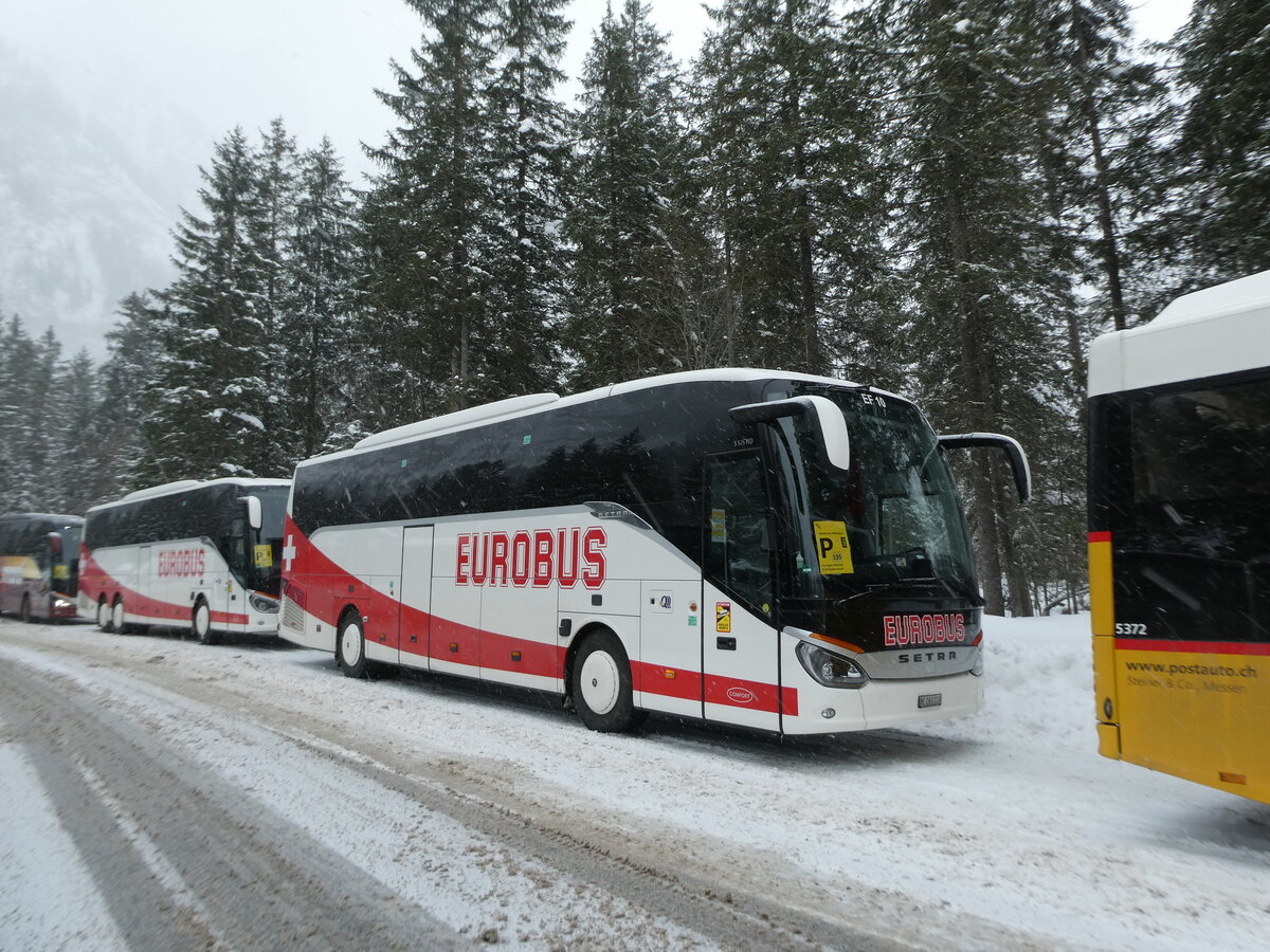 (231'893) - Funi-Car, Biel - Nr. 10/BE 261'110 - Setra am 9. Januar 2022 in Adelboden, Unter dem Birg