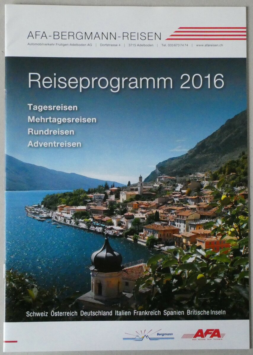(232'011) - AFA-Bergmann Reiseprogramm 2016 am 15. Januar 2022 in Thun