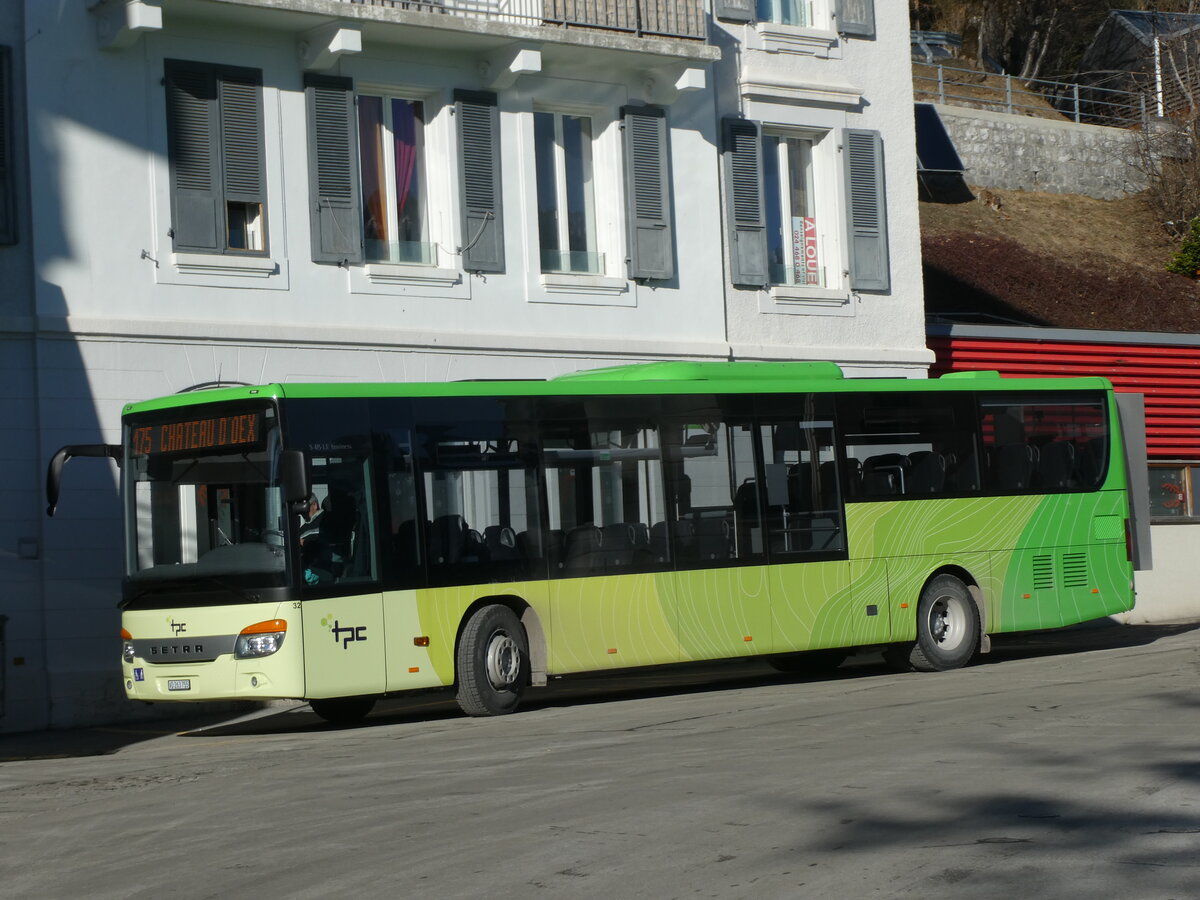 (232'290) - TPC Aigle - Nr. 32/VD 263'755 - Setra (ex Bohr, D-Niederweiler; ex Volnbusz, H-Budapest) am 22. Januar 2022 beim Bahnhof Leysin-Feydey