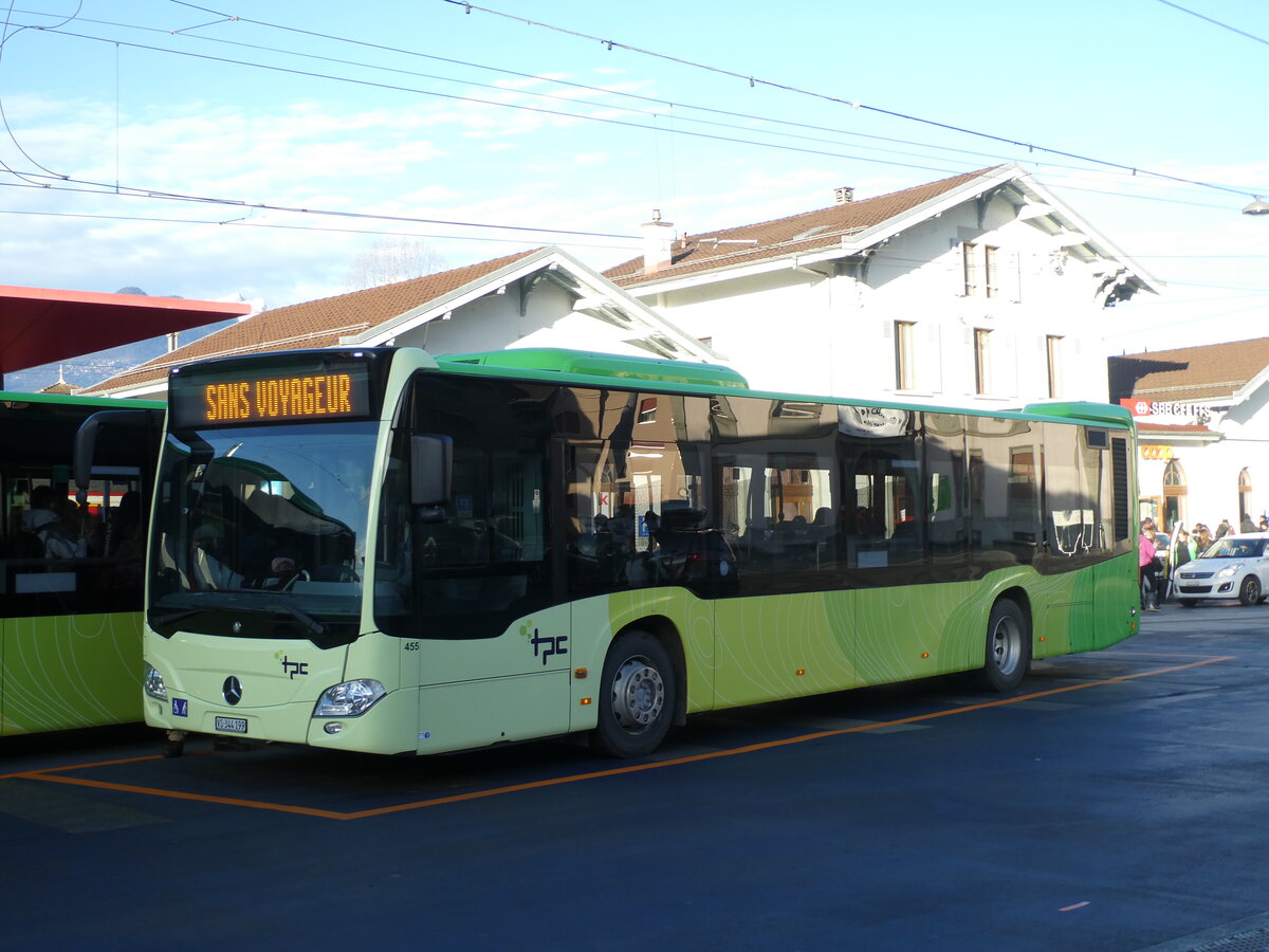 (232'434) - TPC Aigle - Nr. 455/VS 344'199 - Mercedes (ex Ledermair, A-Schwaz) am 29. Januar 2022 beim Bahnhof Aigle