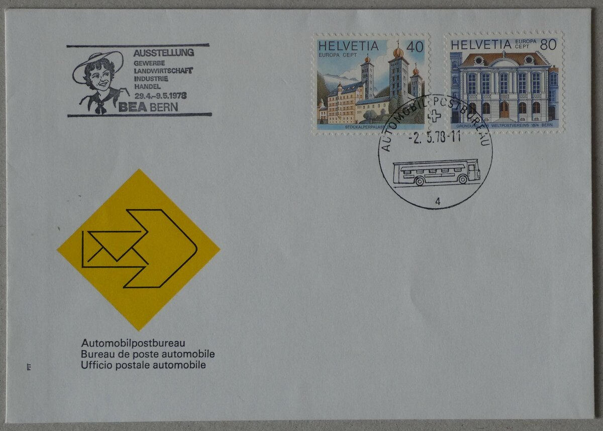 (232'745) - PTT-Briefumschlag vom 2. Mai 1978 am 7. Februar 2022 in Thun