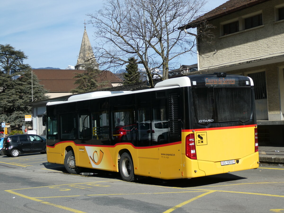 (232'791) - TPC Aigle - Nr. CP28/VS 93'610 - Mercedes am 12. Februar 2022 beim Bahnhof St-Maurice