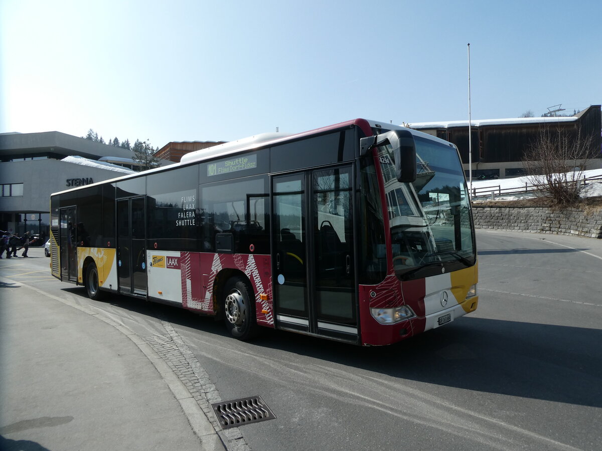 (233'769) - PostAuto Graubnden - Nr. 1/GR 161'660 - Mercedes (ex Stuppan, Flims) am 11. Mrz 2022 in Flims, Bergbahnen