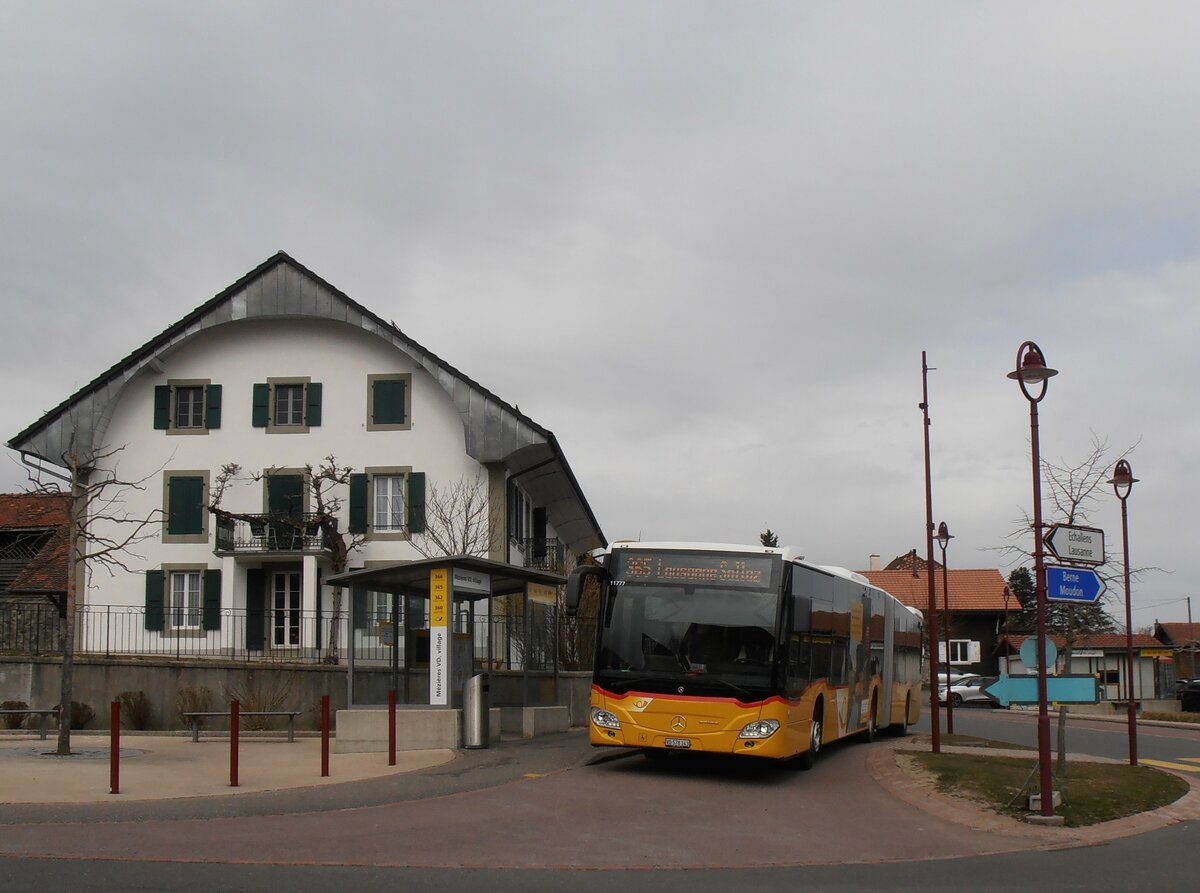 (233'935) - CarPostal Ouest - VD 578'143 - Mercedes am 13. Mrz 2022 in Mzires, Village