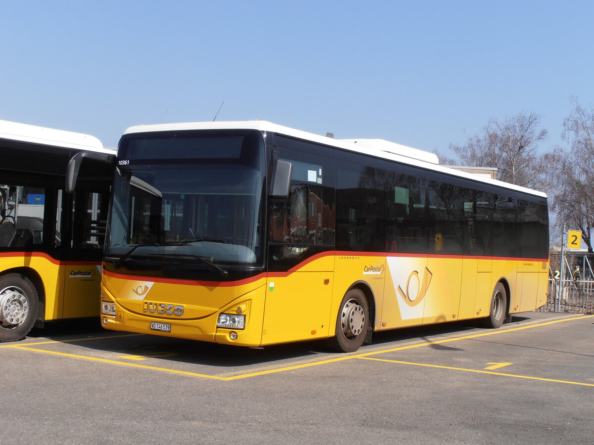 (234'030) - CarPostal Ouest - VD 146'539 - Iveco am 20. Mrz 2022 in Yverdon, Garage