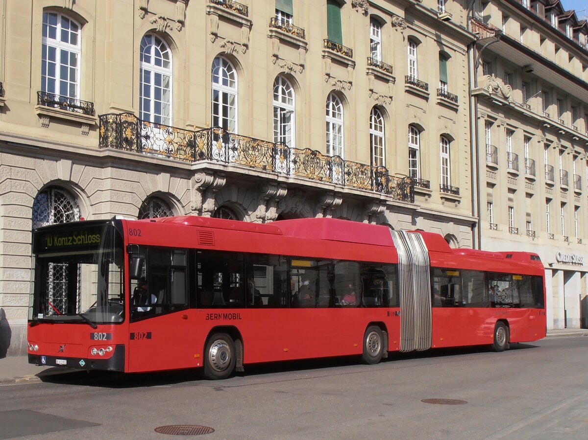 (234'129) - Bernmobil, Bern - Nr. 802/BE 612'802 - Volvo am 28. Mrz 2022 in Bern, Bundesplatz