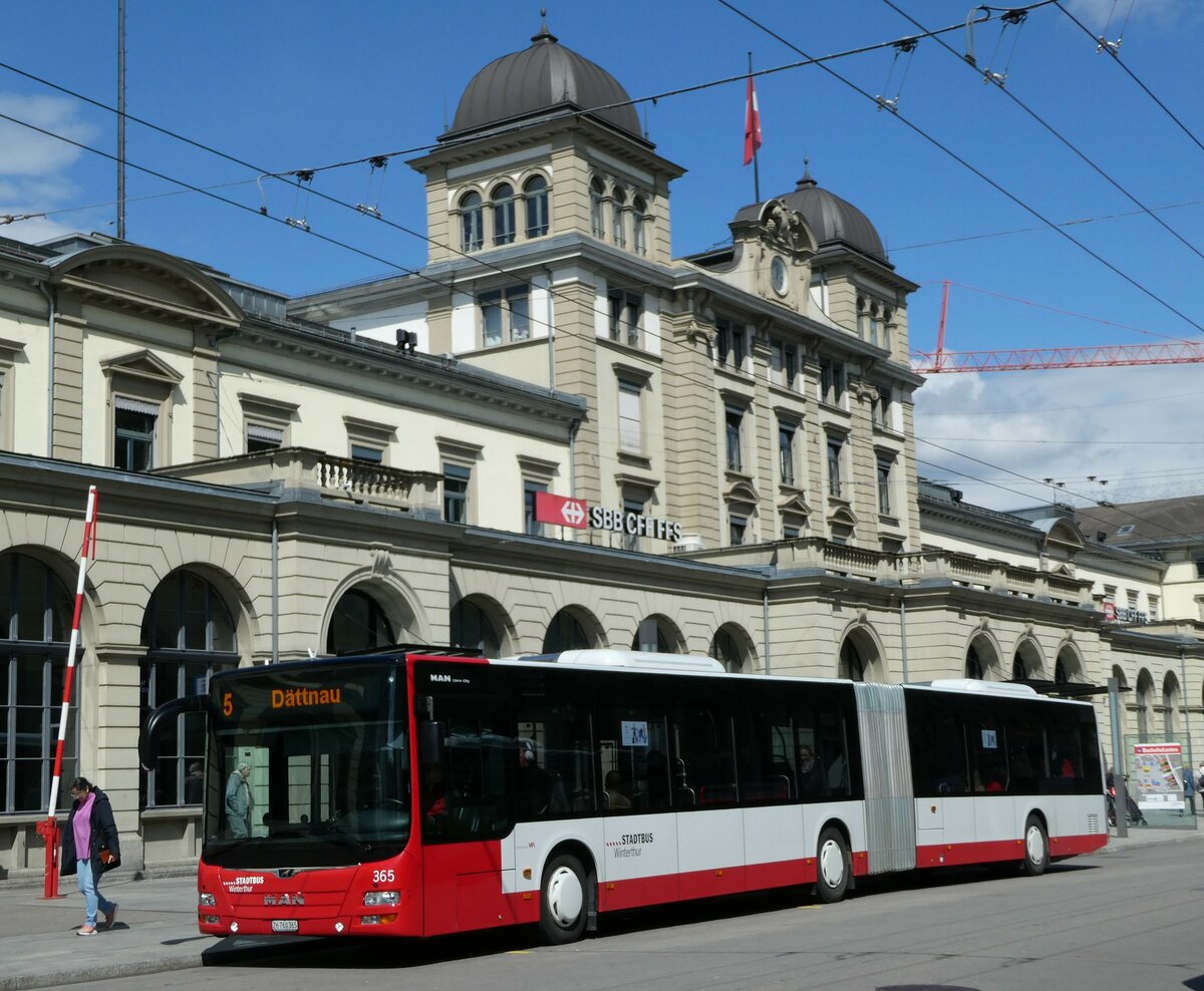 (234'343) - SW Winterthur - Nr. 365/ZH 760'365 - MAN am 10. April 2022 beim Hauptbahnhof Winterthur
