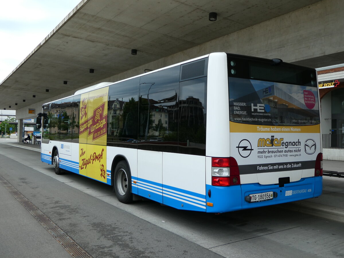 (236'010) - BOTG Amriswil - Nr. 406/TG 180'556 - MAN (ex Nr. 2) am 21. Mai 2022 in Arbon, Bushof