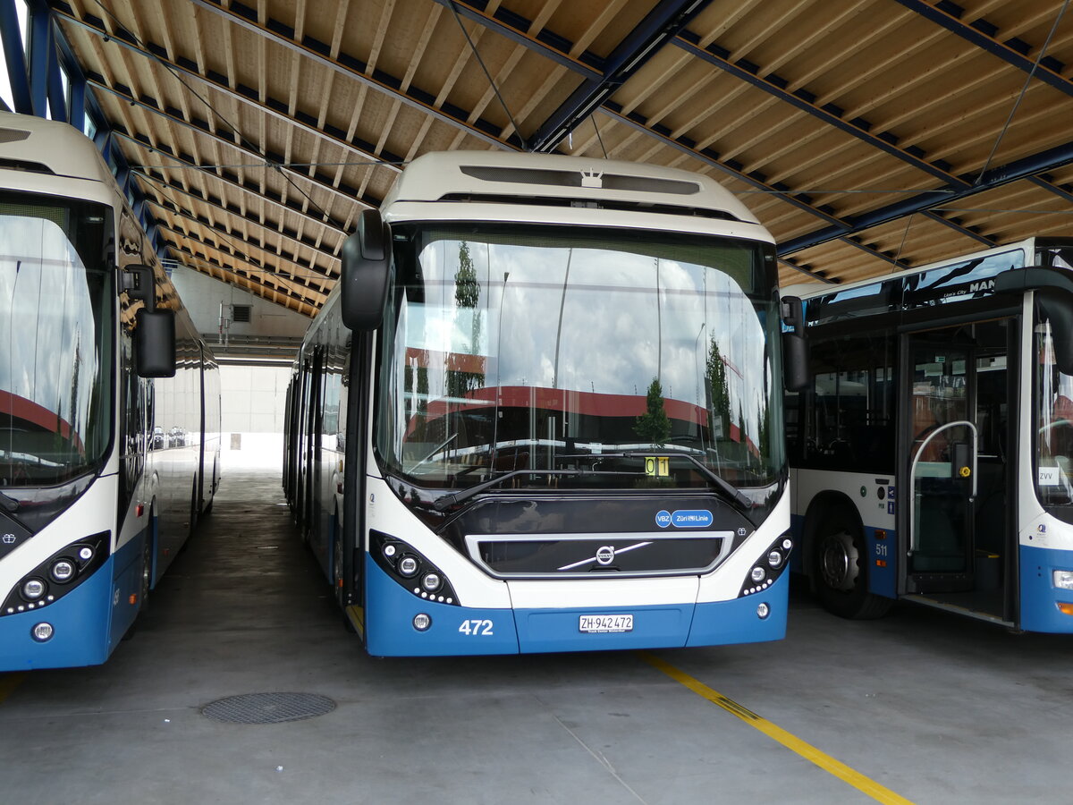 (236'420) - VBZ Zrich - Nr. 472/ZH 942'472 - Volvo am 28. Mai 2022 in Zrich, Garage Hardau