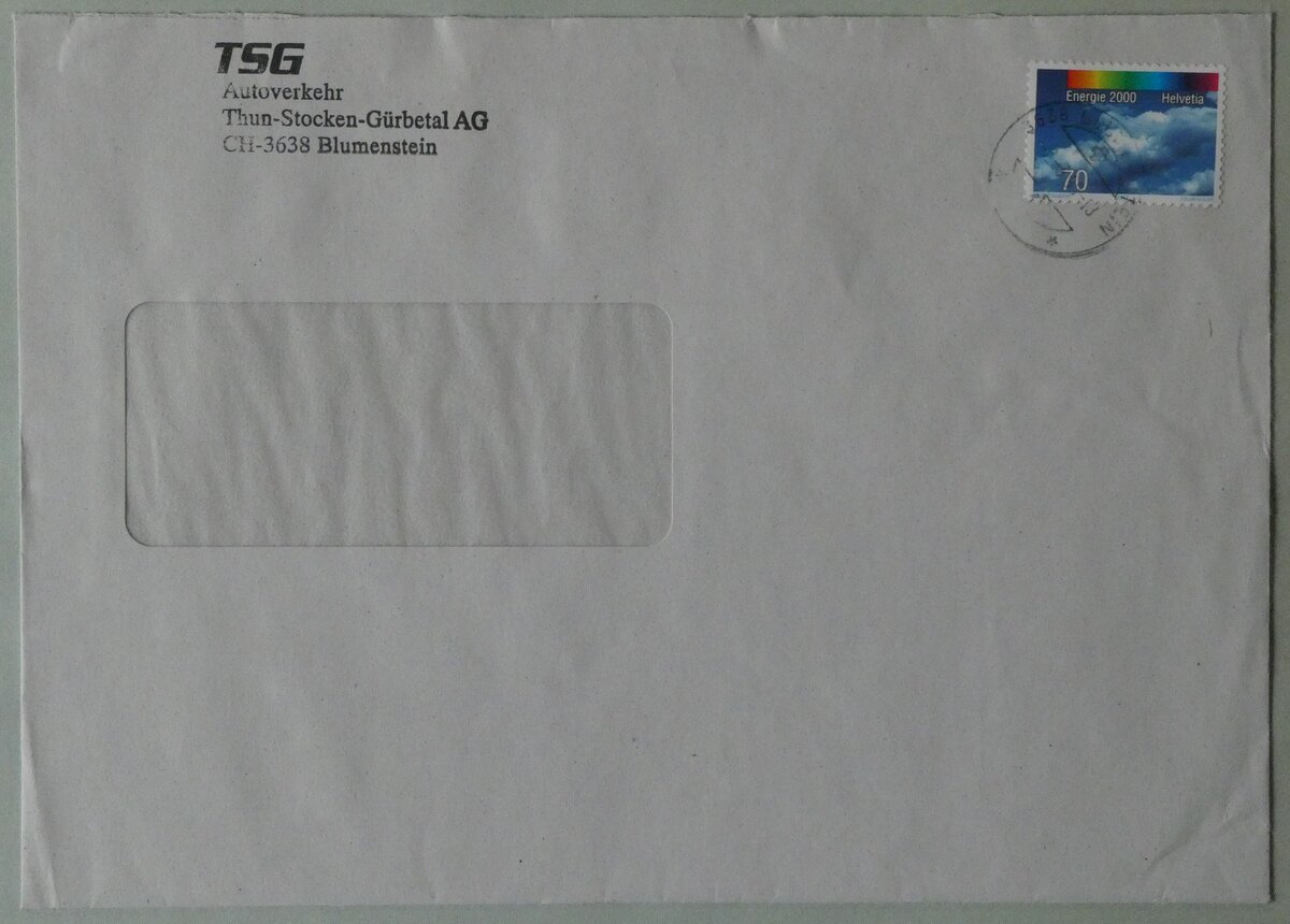 (236'471) - TSG-Briefumschlag vom 2. Mrz 1998 am 29. Mai 2022 in Thun