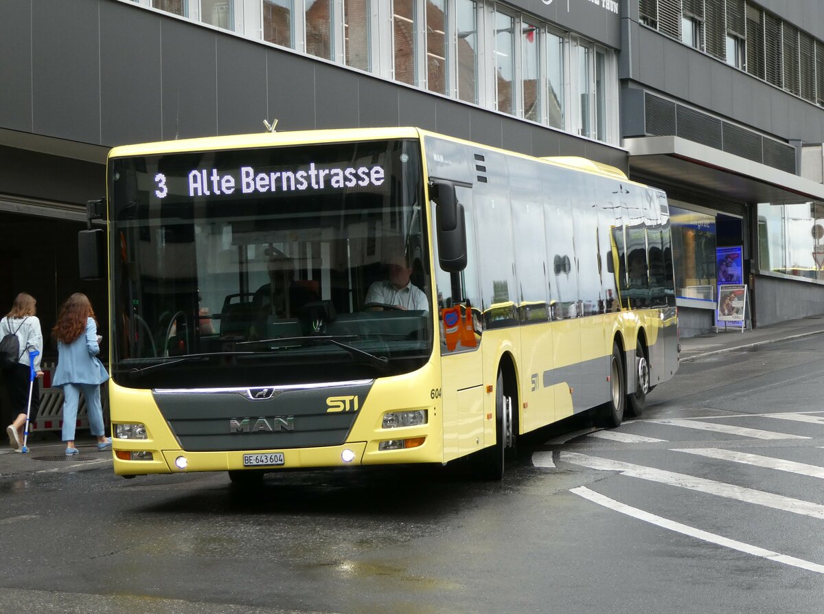 (237'366) - STI Thun - Nr. 604/BE 643'604 - MAN am 24. Juni 2022 in Thun, Rampenstrasse