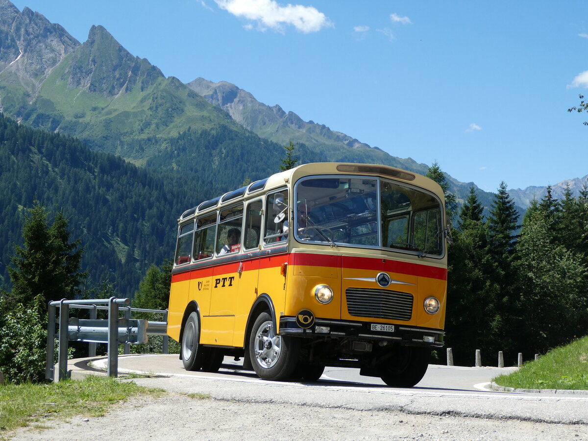 (237'959) - Schmid, Thrishaus - Nr. 9/BE 26'105 - Saurer/R&J (ex Geiger, Adelboden Nr. 9) am 10. Juli 2022 bei Airolo