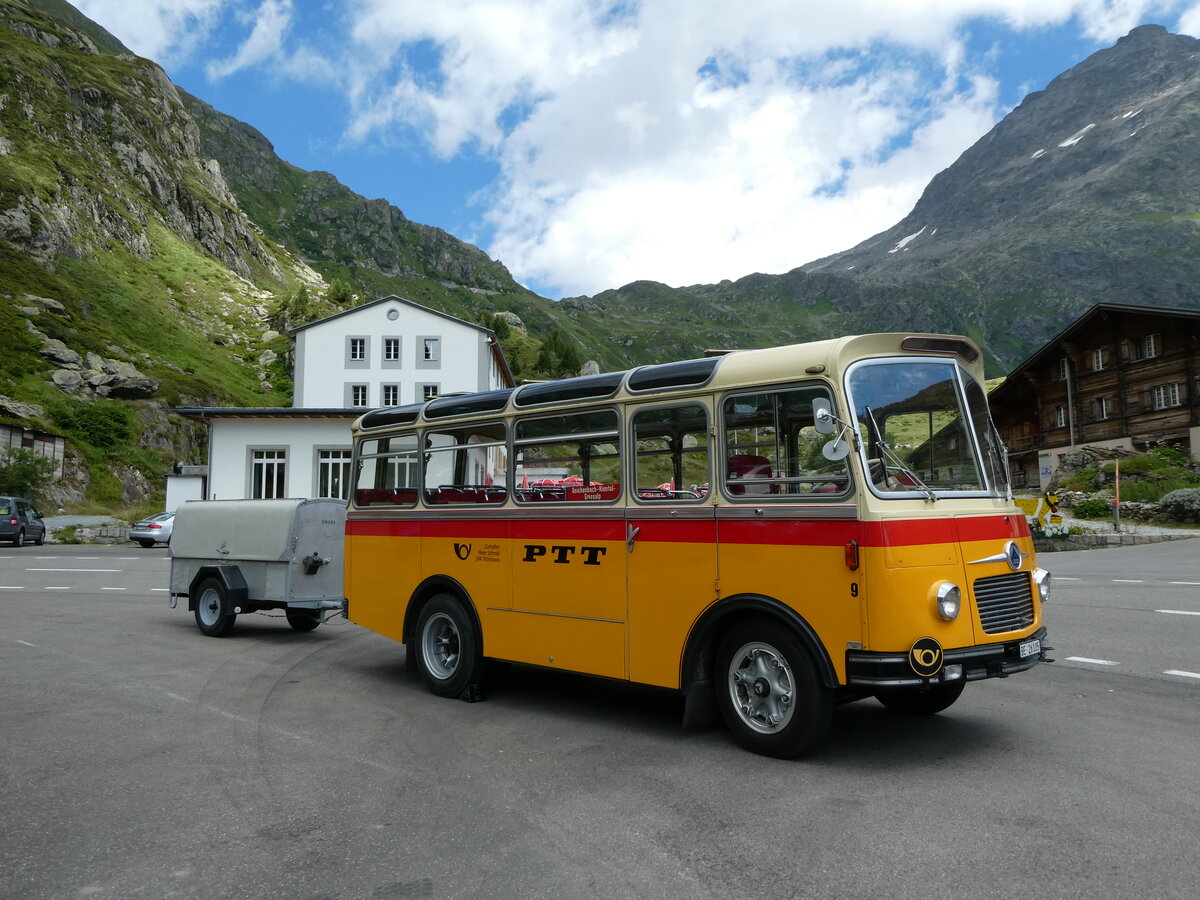 (237'993) - Schmid, Thrishaus - Nr. 9/BE 26'105 - Saurer/R&J (ex Geiger, Adelboden Nr. 9) am 10. Juli 2022 in Susten, Steingletscher