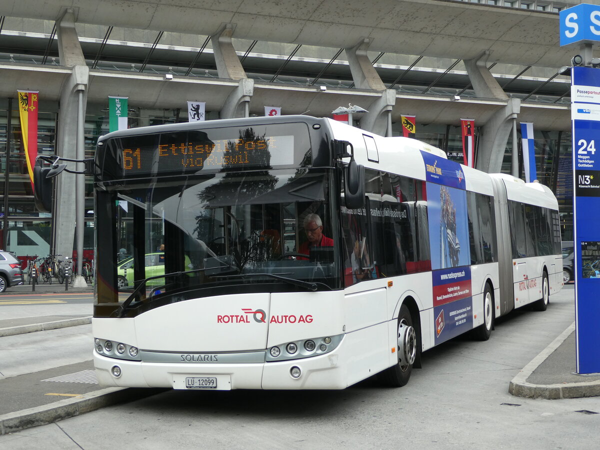 (238'913) - ARAG Ruswil - Nr. 40/LU 12'099 - Solaris am 7. August 2022 beim Bahnhof Luzern