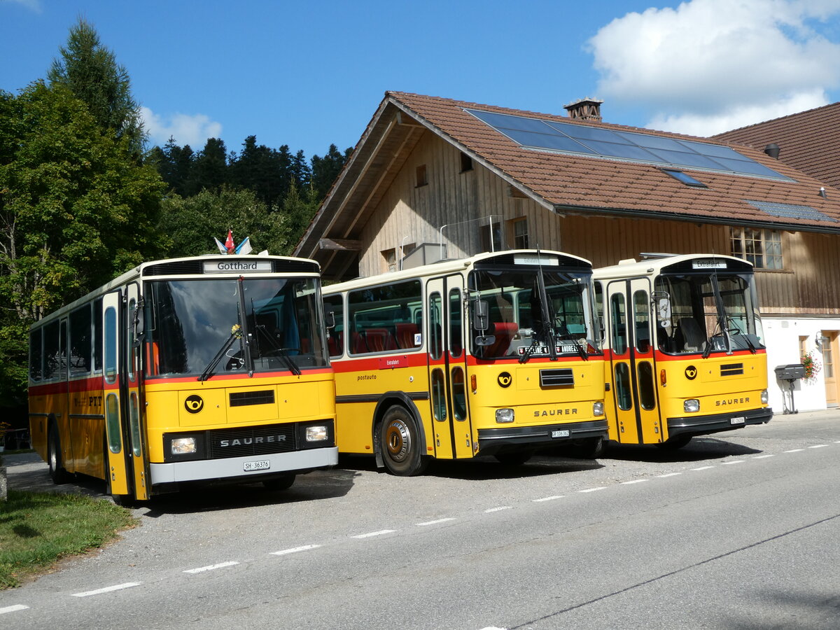 (239'878) - Roth, Zrich - SH 36'376 - Saurer/Tscher (ex Looser, Elm; ex Mattli, Wassen) am 28. August 2022 in Schwarzenegg, Restaurant Kreuz