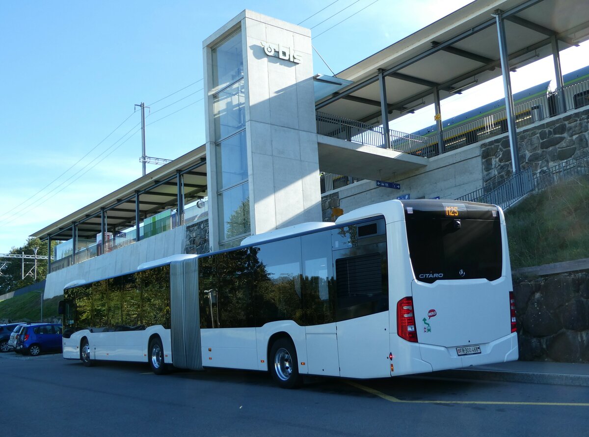 (240'059) - Intertours, Domdidier - Nr. 468/FR 300'468 - Mercedes (ex Nr. 201) am 11. September 2022 beim Bahnhof Gmmenen