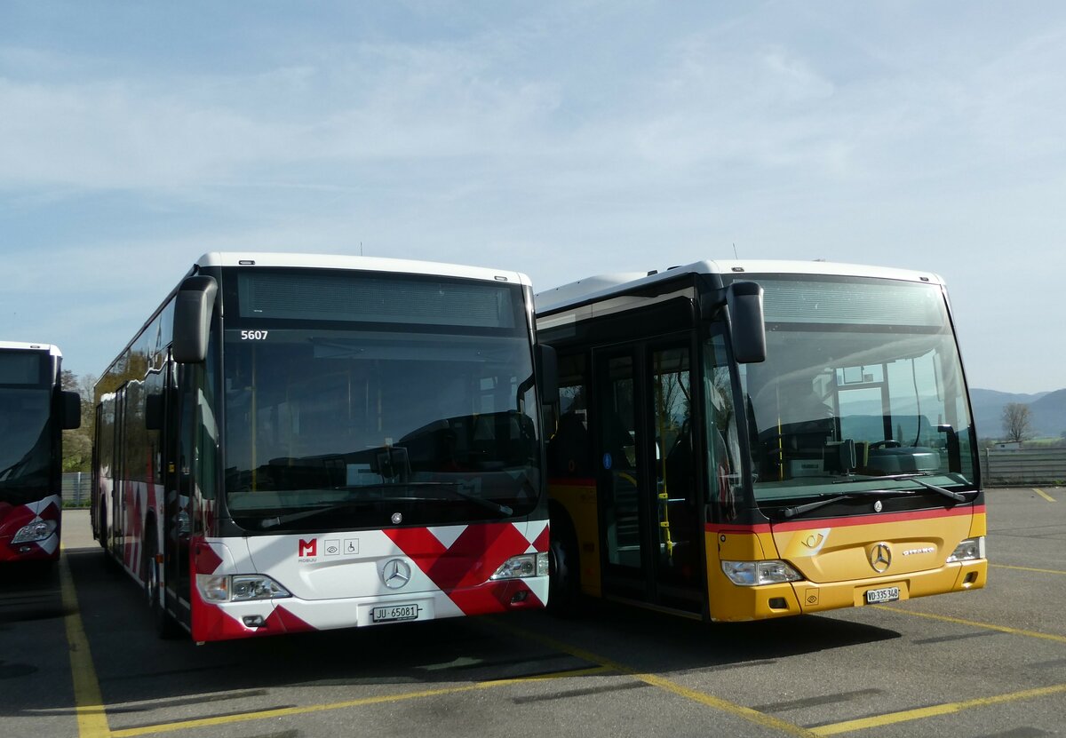 (241'944) - CarPostal Ouest - JU 65'081 - Mercedes (ex Nr. 14) am 29. Oktober 2022 in Develier, Parkplatz