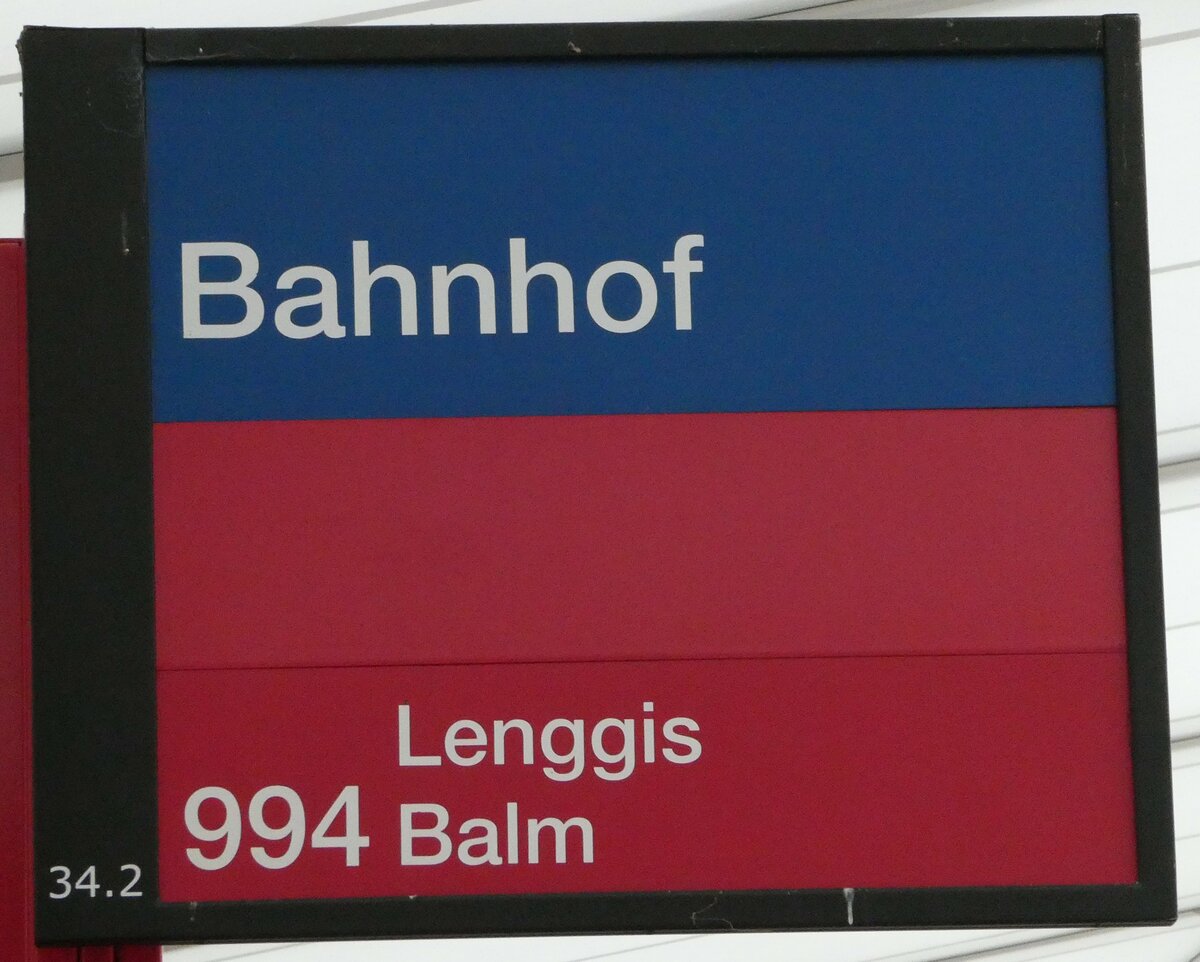 (242'665) - RJ-Haltestellenschild - Jona, Bahnhof - am 13. November 2022