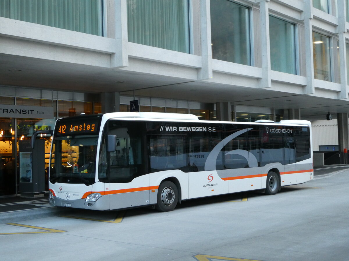 (243'562) - AAGU Altdorf - Nr. 18/UR 9113 - Mercedes am 7. Dezember 2022 beim Bahnhof Altdorf