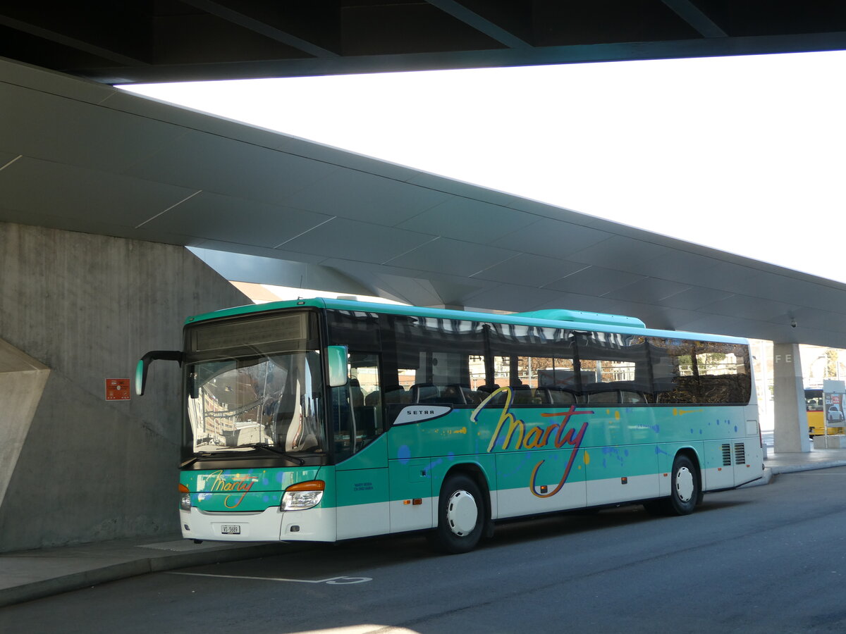 (243'771) - Marty, Varen - VS 5689 - Setra (ex Heggli, Kriens Nr. 705) am 11. Dezember 2022 in Sierre, Busbahnhof