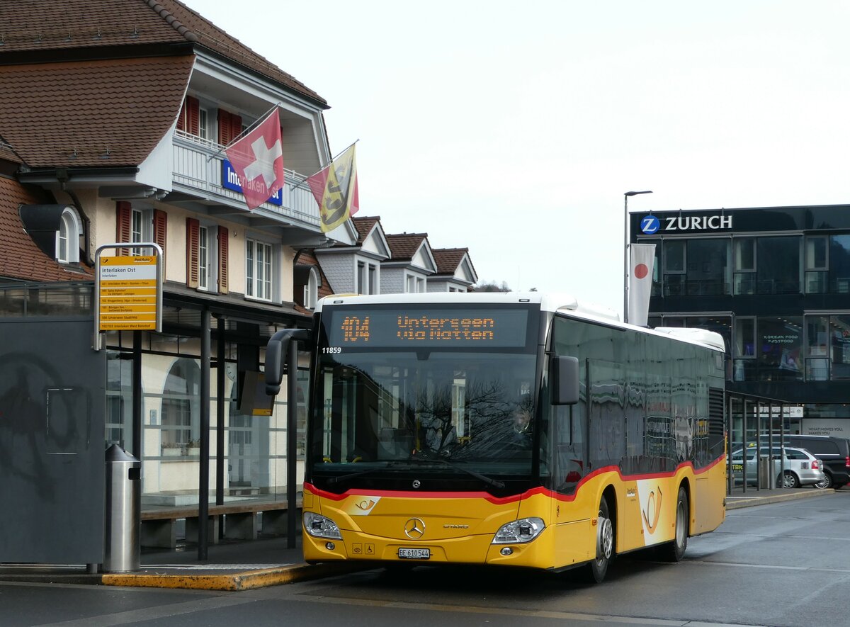 (244'288) - PostAuto Bern - BE 610'544 - Mercedes am 31. Dezember 2022 beim Bahnhof Interlaken Ost