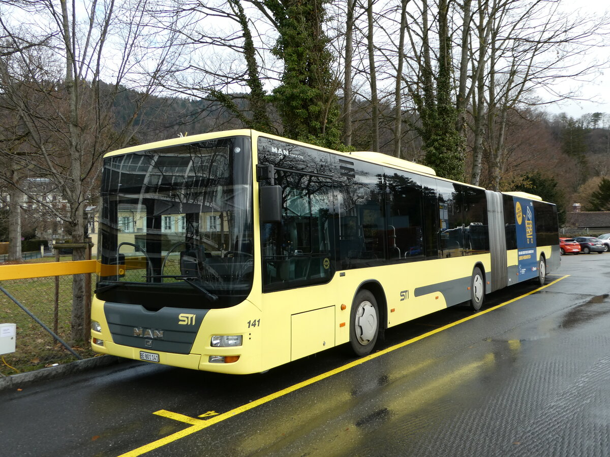 (244'451) - STI Thun - Nr. 141/BE 801'141 - MAN am 5. Januar 2023 bei der Schifflndte Thun