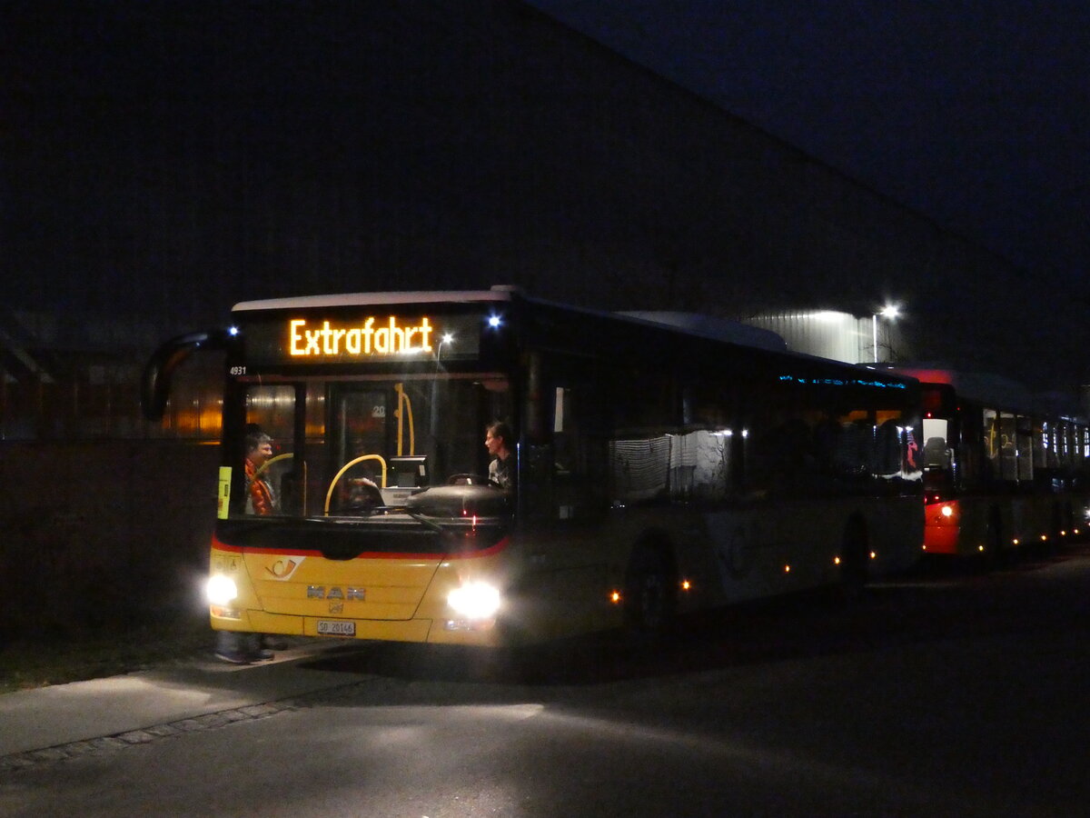 (244'453) - Steiner, Messen - SO 20'146/PID 4931 - MAN (ex SO 157'255) am 7. Januar 2023 beim Bahnhof Frutigen