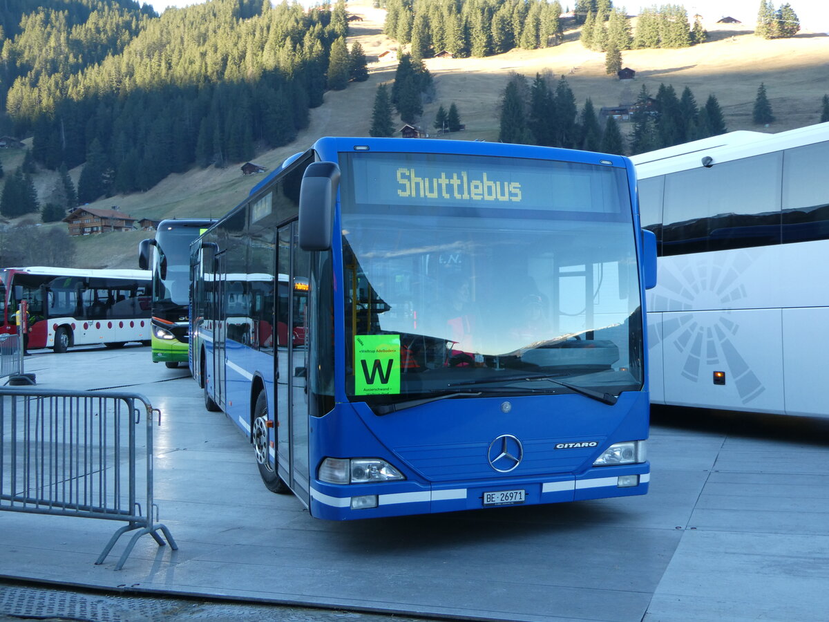 (244'547) - Tritten, Zweisimmen - BE 26'971 - Mercedes (ex BE 633'034; ex AFA Adelboden Nr. 94) am 7. Januar 2023 in Adelboden, Weltcup