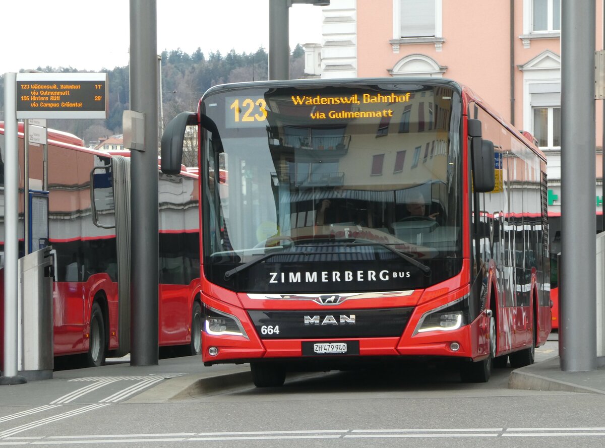 (245'747) - AHW Horgen - Nr. 664/ZH 479'940 - MAN am 3. Februar 2023 beim Bahnhof Wdenswil