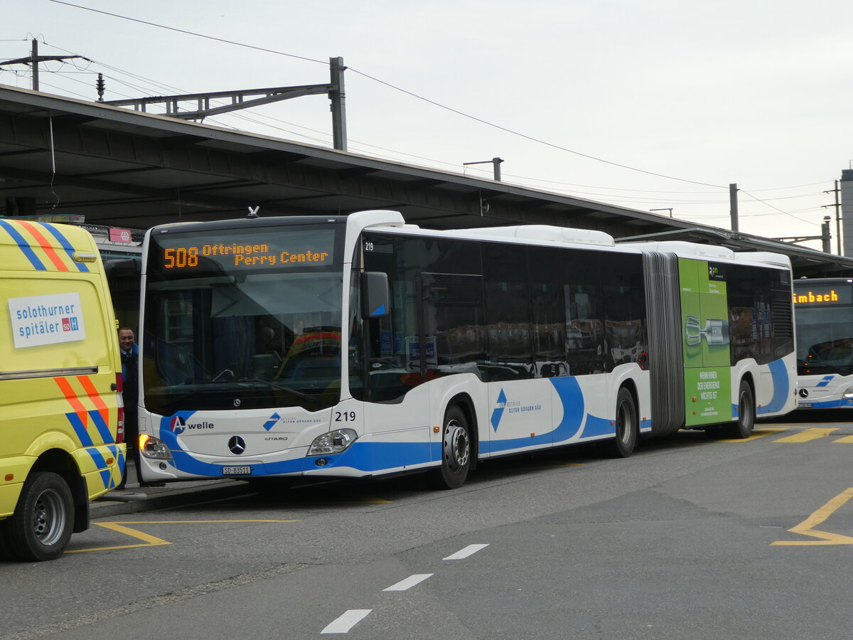 (245'779) - BOGG Wangen b.O. - Nr. 219/SO 83'511 - Mercedes am 3. Februar 2023 beim Bahnhof Olten